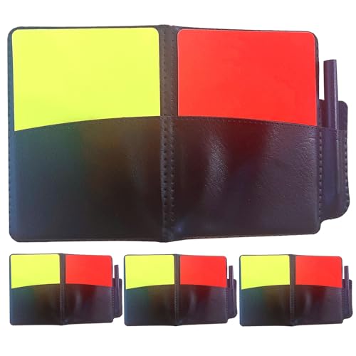 Soccer Referee Card Set with Wallet and Recording Papers - 4 Pack