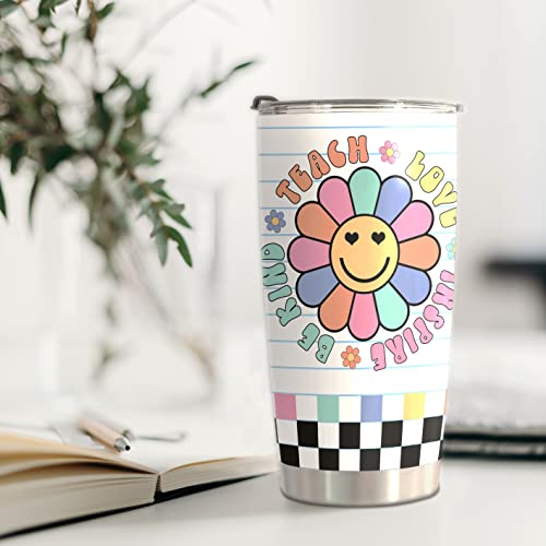 Teacher Appreciation Gift - 20oz Stainless Steel Tumbler with Lid & Straws - Back to School & Christmas Gift - Teacher 6
