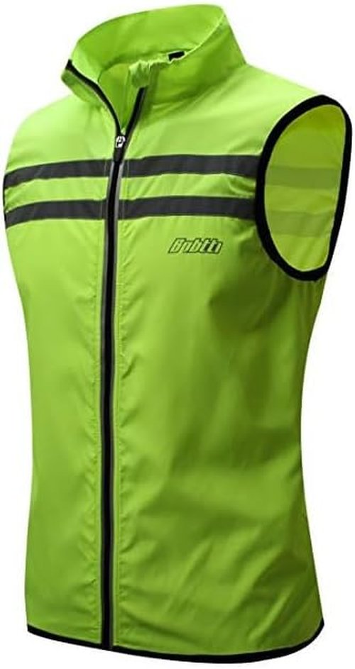 bpbtti Men's Hi-Viz Safety Running Cycling Vest Sleeveless Windbreaker vests- Windproof and Reflective