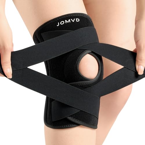 Adjustable Knee Brace for Meniscus Tear & Knee Pain - Black, Medium - Support & Stabilizer