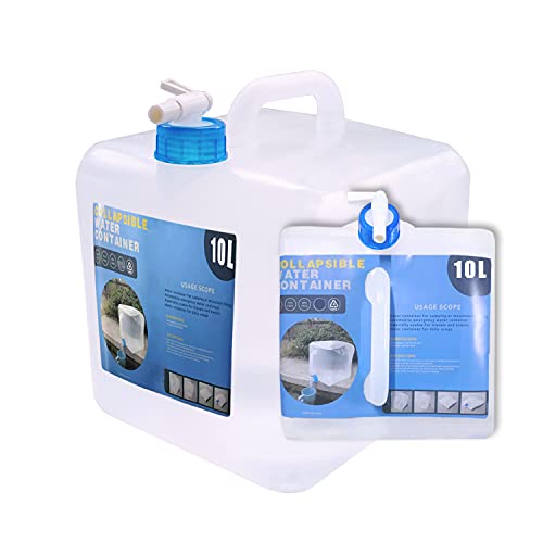 2.6 Gallon Collapsible Water Container with Spigot - Portable Water Storage Jug BPA-Free