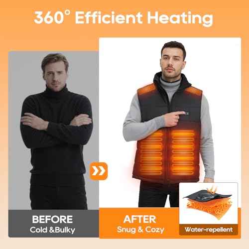 Heated Vest for Men Women with 16000mAh 7.4V Battery Pack Included, Size Adjustable Heated Vests for Winter