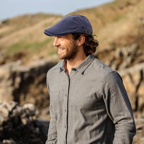 Xinveen Newsboy Hat for Men Navy One Size Flat Cap Breathable Irish Cabbie