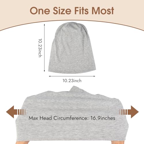 BEVTEE Cotton Slouchy Beanie for Men 4 Packs, Hip-Hop Soft Hats for Women, Skull Caps Lightweight for Winter, Gift, Fashion