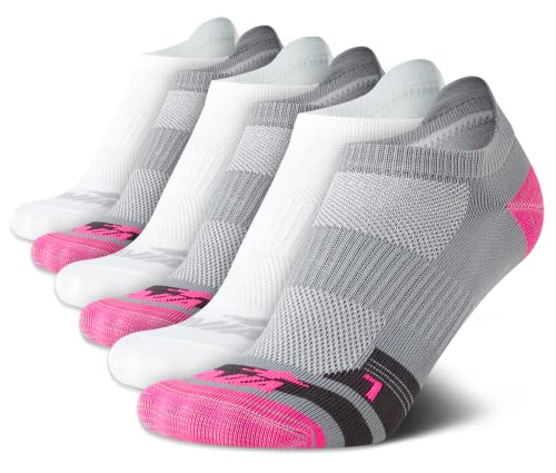 Avia Women's Low Cut Socks 6 Pack Grey Multi Mesh Cushioned Athletic No Show