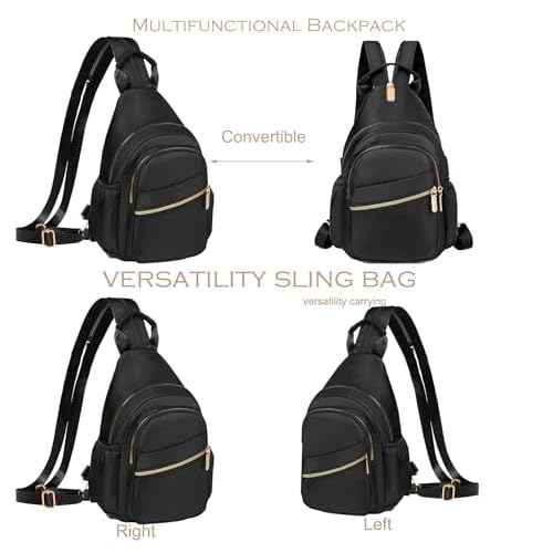 Crossbody Sling Bag Mini Backpack for Women Convertible, Small Crossbody Bags for Travel Hiking Daypack