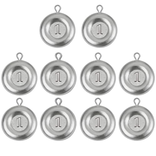 Fishing Coin Sinkers Weights 1oz 10pcs - Bottom Drifting Tackle