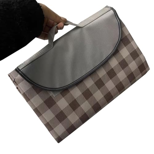 K Y KANGYUN Extra Large Picnic Blanket Outdoor Beach Blankets, Water-Resistant Foldable Sandproof Blankets Cute Picnic Mat for Beach, Camping Grass Lawn Park Mats (Brown 2, 80x80 in)