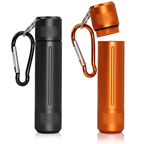 Smell Proof Airtight Storage Containers Set with Carabiners - Waterproof Aluminium Seed Jars for Outdoors Survival