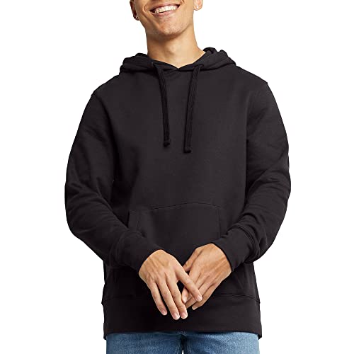 Men's Midweight Fleece Hoodie Pullover Black Medium - Hanes Originals
