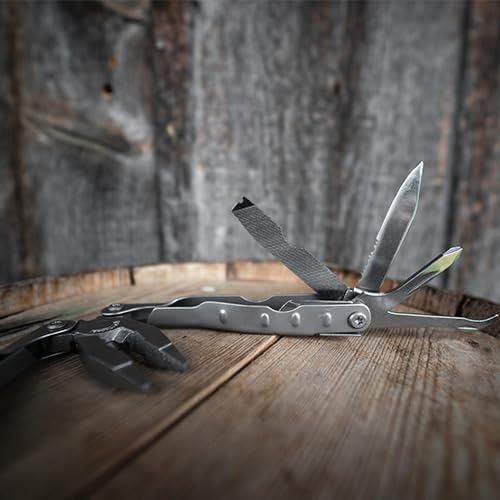 Schrade Delta Class Tough Tool with Stainless Steel 20 Piece Tough Multi-Tool with Can Opener, Pliers, Screwdrivers and Sheath for Outdoor Survival, Camping and EDC