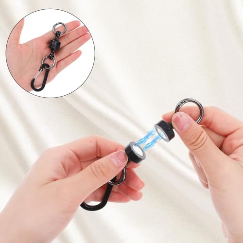 Magnetic Quick Release Keyring Holder with Carabiner Clip - 2 Pack