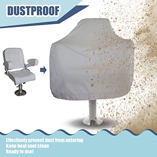 22 x 24 x 25 Inch Waterproof Boat Seat Cover - Silver Weatherproof Pedestal Seat Protector