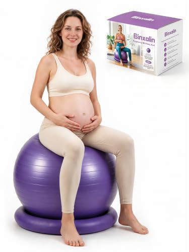 26-Inch Anti-Burst Pregnancy Exercise Ball with Non-Slip Base BPA-Free PVC