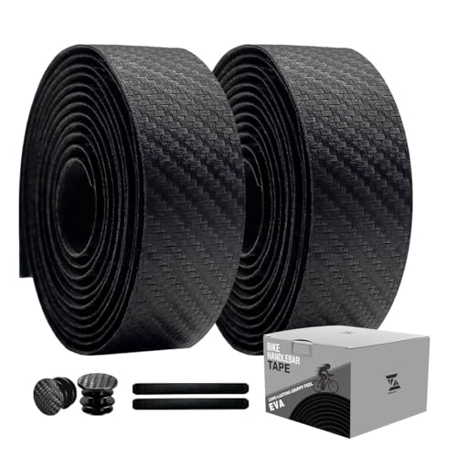 Bike Handlebar Tape EVA Road Bike Grip Tape Carbon Pattern 3mm – Black
