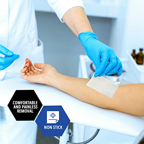 Sterile Non-Adherent Wound Pads 2x3 Inch - Pack of 100, Painless & Highly Absorbent