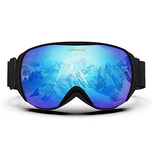 TOREGE Ski Goggles Anti Fog Dual-Layer UV Protection Snowboard Goggles OTG Snow Goggles for Men Women