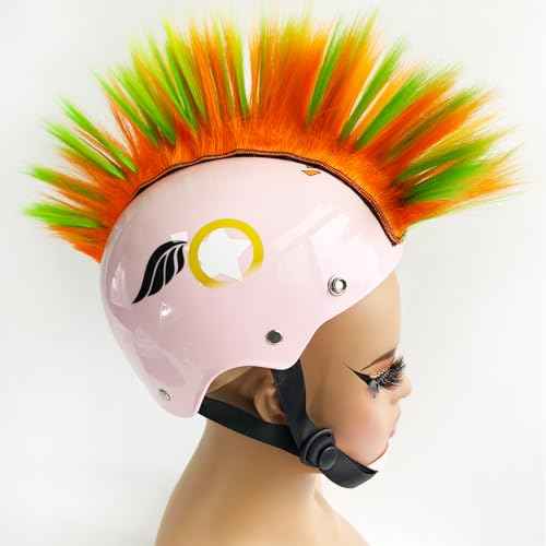 Mohawk for Helmet Decoration Helmet Hawk Accessories 1PC for Motorcycle Bicycle Ski Hair Patches Reusable Design(Helmet Not Included)