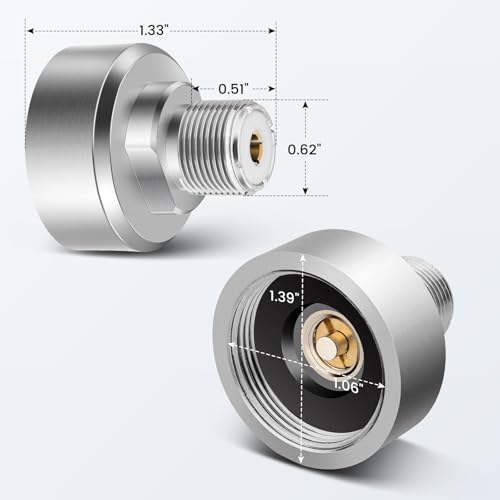 NMO to SO239 UHF PL259 Antenna Adapter for Ham Radio, Heavy Duty Brass Connector