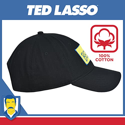 Ted Lasso Baseball Cap - Black Cotton Dad Hat with Embroidered 'Believe' Logo
