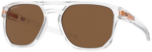 Oakley Men's OO9436 Latch Beta Square Sunglasses, Matte Clear/Prizm Bronze, 54 mm