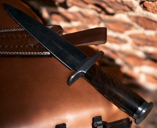 Damascus Steel Dagger Knife with Rosewood Handle - Handmade RAM-DG-40 Variation