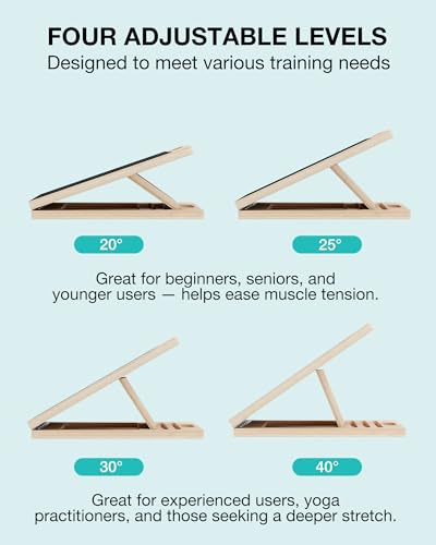 Wood Slant Board for Calf Stretching - Adjustable Incline Wedge for Exercise and Therapy