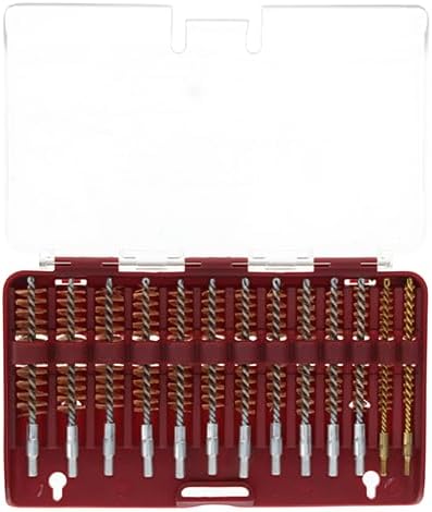 Tipton 13-Piece Bronze Bore Brush Set with Storage Case for Rifle Cleaning and Maintenance