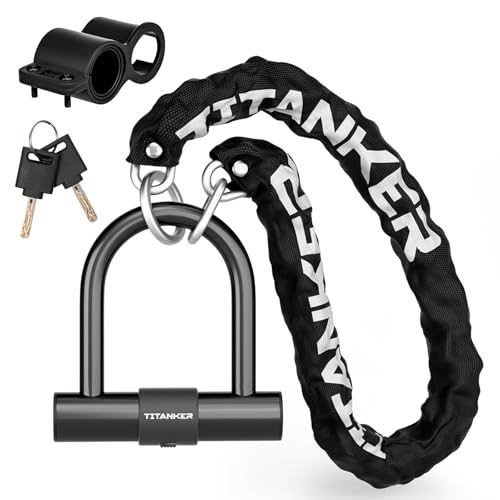 Heavy Duty Bike Chain Lock with U Lock - 3 Feet, 6mm Chain - Security Bike Lock with 2 Keys