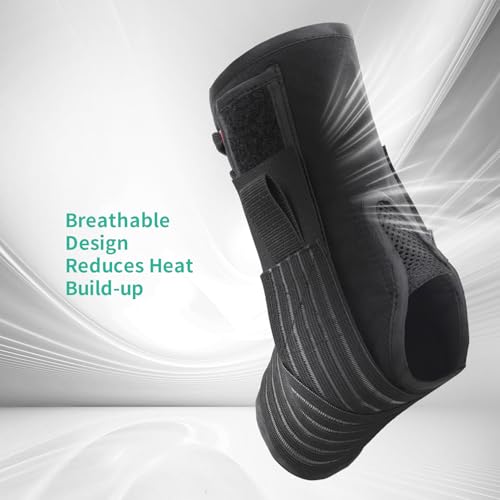 Ankle Brace Support for Men Women XL Black Removable Side Splints
