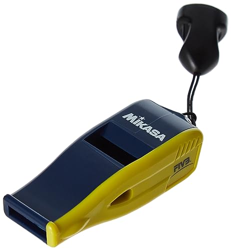 Mikasa Professional Whistle with Lanyard - Small Navy/Yellow, FIVB Certified