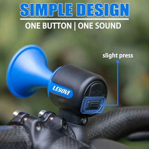 Electric Bike Horn, 120dB Electronic Bicycle Bell with 300mAh Rechargeable Battery Operated/IPX5 Waterproof, Loud Bike Bell for Adults/Kids
