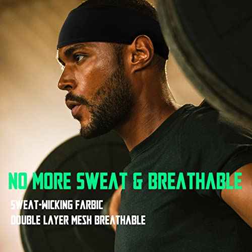 EasYoung Men's Headbands, Sweat Wicking Men's Headbands, Mens Sport Headbands for Running or Fitness, Non-Slip, Breathable