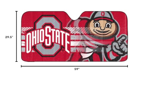Ohio State Buckeyes Windshield Sun Shade - NCAA Vehicle Sun Protector with Team Logo