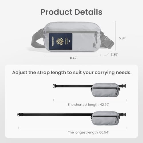 tomtoc 3.5L Sling Bag for Men Women with RFID Blocking Crossbody Chest Pack - Light Gray