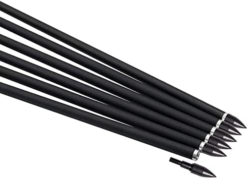 31Inch Carbon Arrows, Targeting Practice Hunting Arrow, Turkey Feather Fletching Arrow, with Removable Tips and nocks for Recurve & Compound Bow