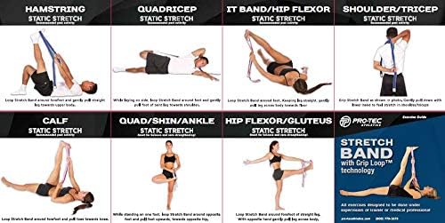 Pro-Tec Stretch Band, Pink, Strength Training, Resistance Bands, Latex, Toning, Shoulders, Back, Glutes, Core, Foot, Upper & Lower Legs, Easy to Use, Working Out, Static Stretching, Dynamic Exercises