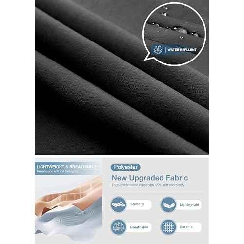 Pudolla Men's Golf Pants Stretch Work Dress Comfy Pants 30"/32"/34" Lightweight Quick Dry Casual Slacks Trousers with Pockets