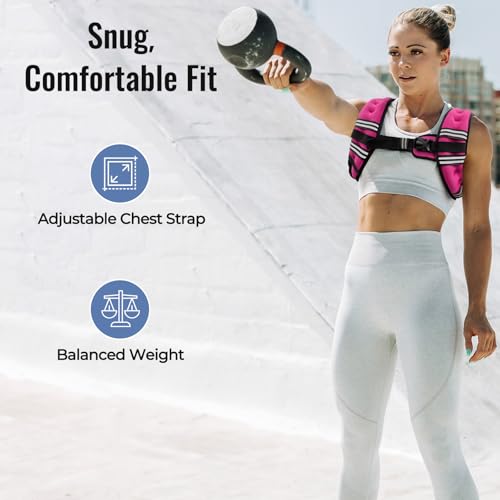 Zeerun Weighted Vest Pink 15 lb Men Women Fitness Workout Gear