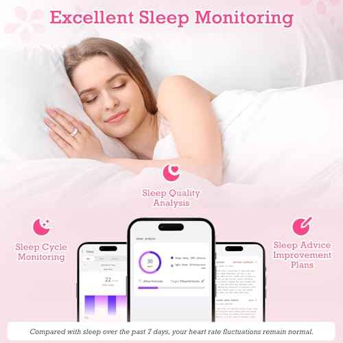 Smart Ring for Women & Men, Fitness Tracker with Sleep Monitoring, Step Tracker, Blood Oxygen, Heart Rate, Air Gestures, No Subscription Fee, IP68 Waterproof for iOS & Android (Pink,#9)