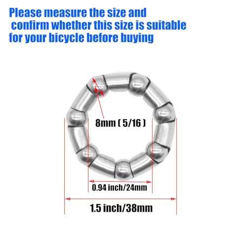 4pcs Bike Ball Bearing Retainer£¬Bicycle Ball Bearings, 8mm(5/16 Inch) X 7 Balls for Bike Crank Bottom Bracket Retainer Bike Parts Repair Accessories