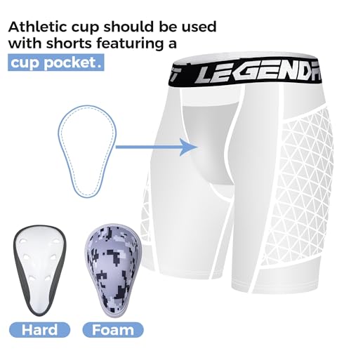 Youth Baseball Athletic Cup Protector Medium Hard Shell White - Boys Men Sports Gear