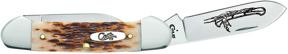Case WR XX Pocket Knife Amber Jigged Bone Canoe Cv Item #263 - (62131 Cv) - Length Closed: 3 5/8 Inches