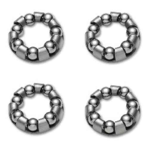 Pack of 4 Ball Bearing Retainer Cages for Bicycle, Bike Bearings for Front and Rear Hub Wheel Service, 3/16¡± X 7 Balls