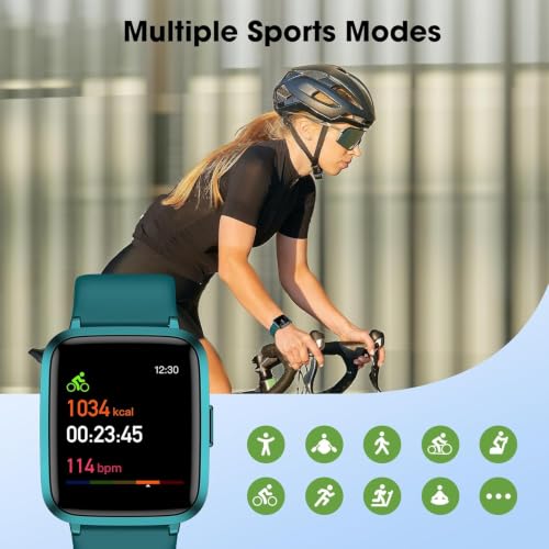 LIVIKEY Green Fitness Tracker Watch with Heart Rate & Sleep Monitoring