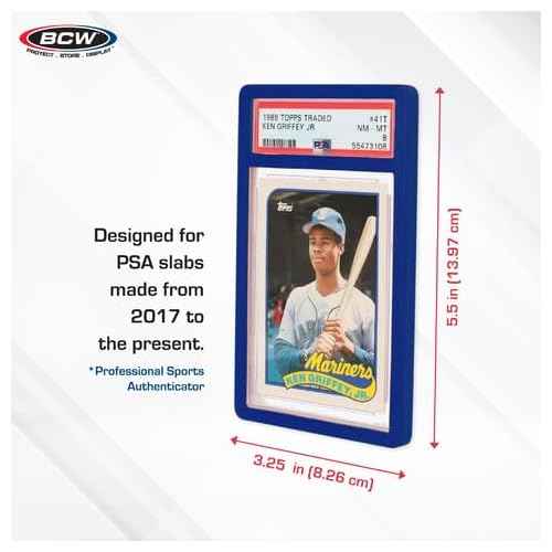 BCW Graded Card Slab Bumpers - Blue | TPE Edge Protectors for PSA Slabs (2017?Current) | Secure Fit & Easy Grip | Pack of 6 Bumpers for PSA-Graded Card Cases | Collector-Grade Protection