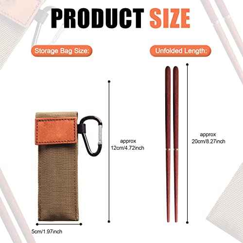 Foldable Chopsticks Travel Set - Rosewood & Copper, Portable & Reusable