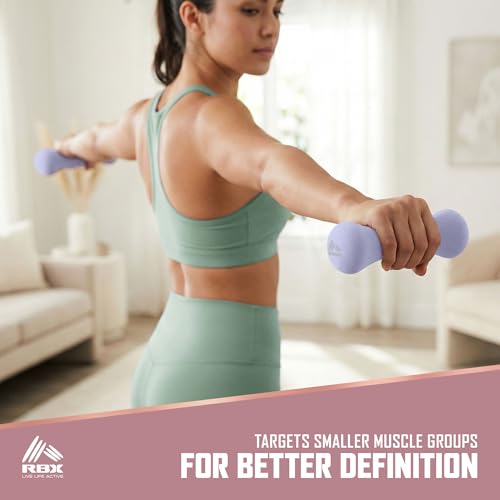 Purple 4LB Neoprene Hand Weights for Home Workouts - RBX