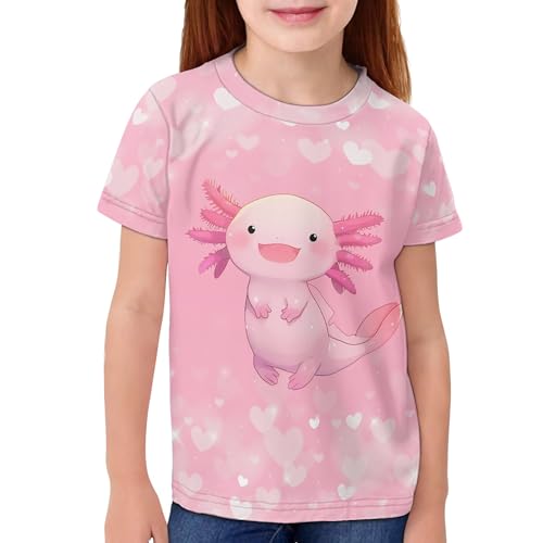 Xhuibop Kids Tshirts Girls Boys 3-16 Years Summer Clothes for Teens Loose Fitting Tops