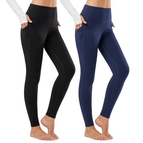 baleaf Women's Fleece Lined Leggings Thermal Warm Winter Tights High Waisted Yoga Pants Cold Weather with Pockets
